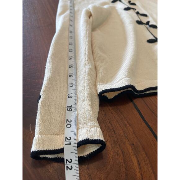 J.S.S knit wear button up Jacket small wool cream/ black vintage classic - Picture 8 of 15